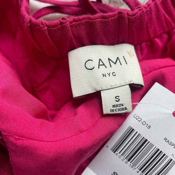 NWT Cami NYC Doris Pink Linen Tiered Babydoll Mini Dress Raspberry Small Fairy - Picture 7 of 12